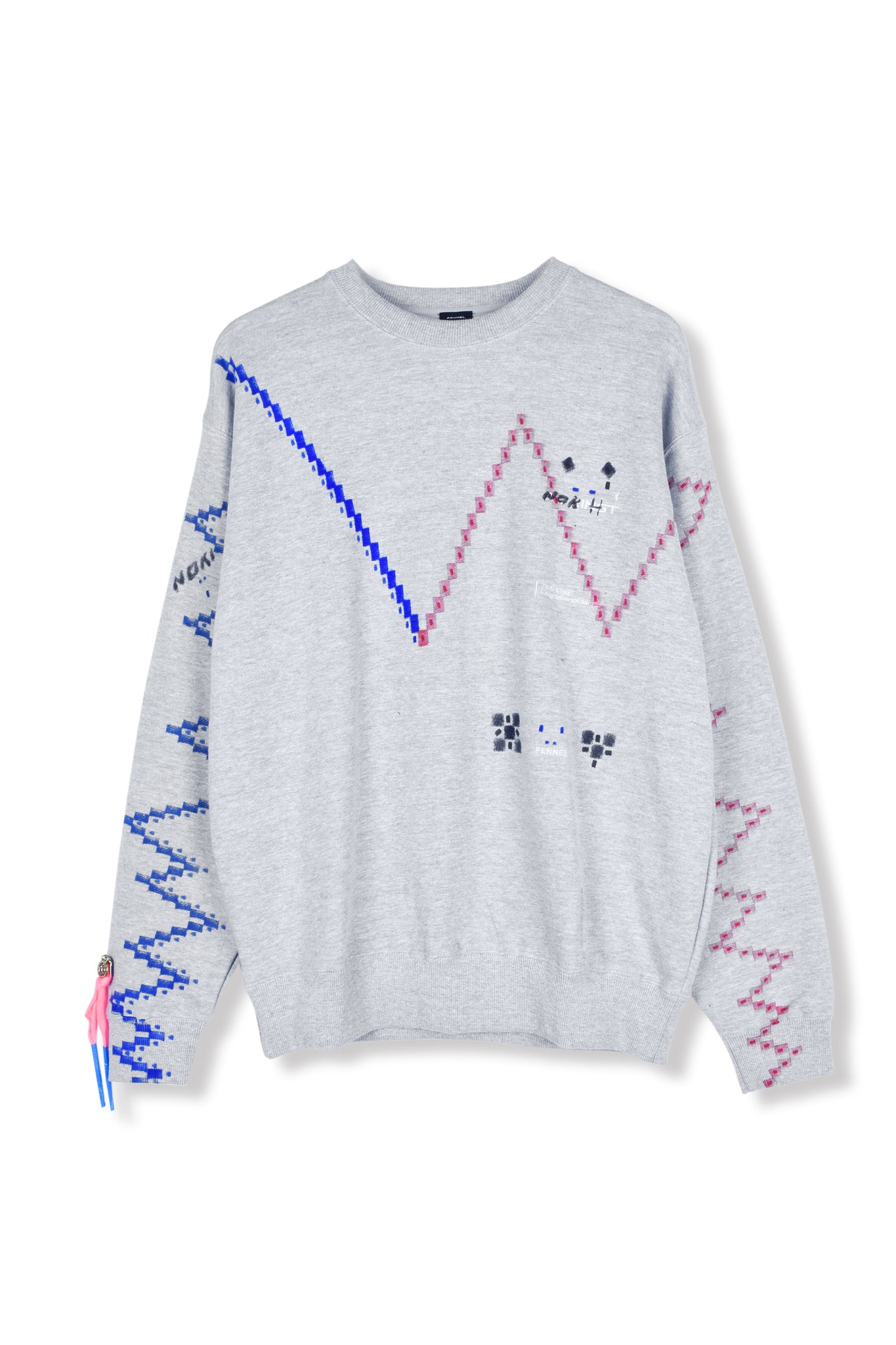 PAINTING GREY SWEAT SHIRT/BLUE RED