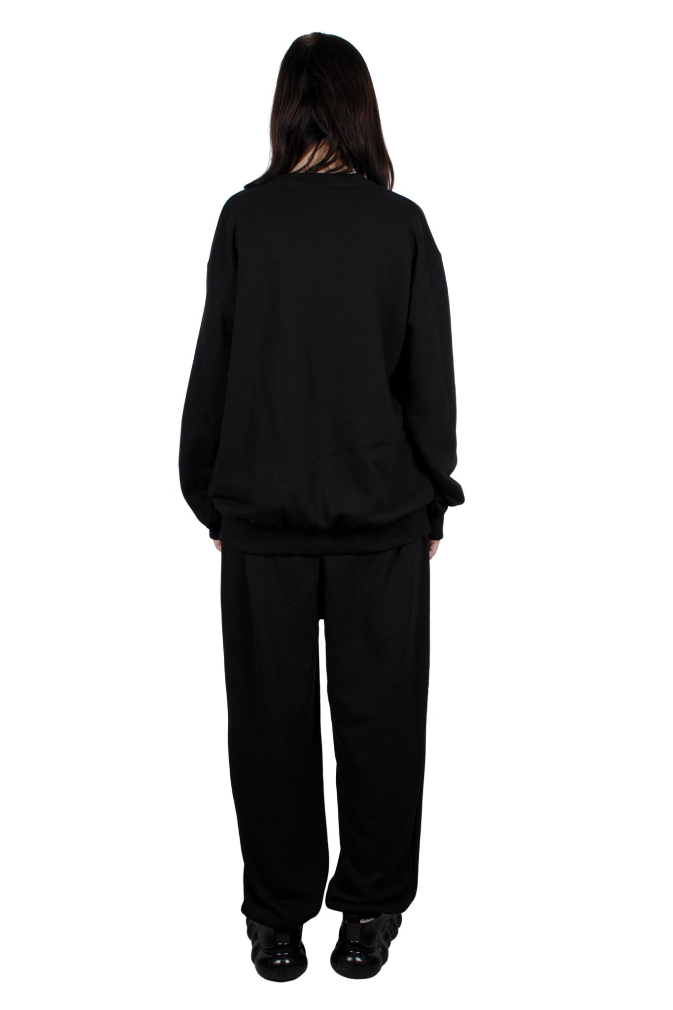 FENNEL EMBROIDERY SWEAT PANTS BLACK