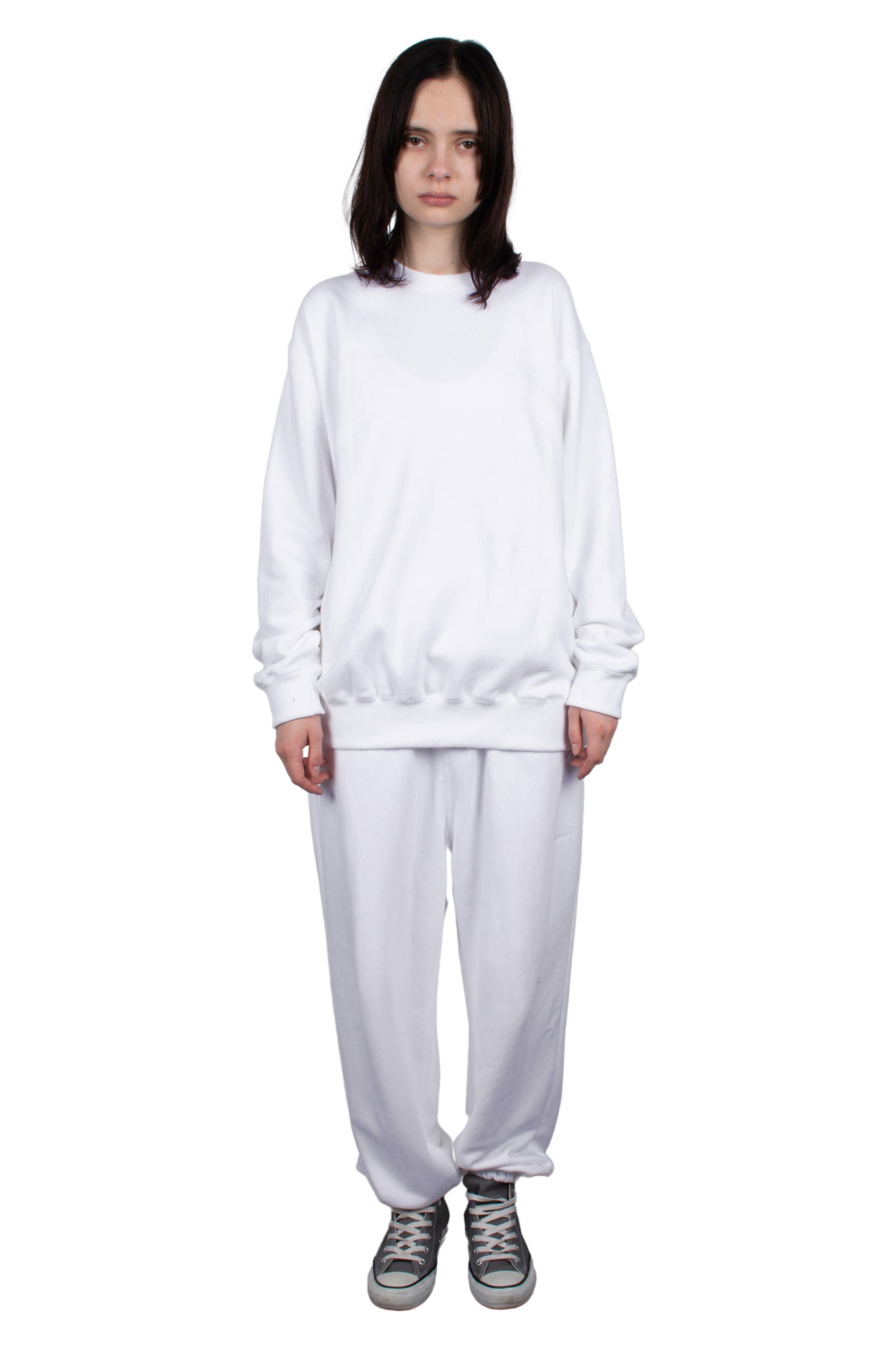 FENNEL EMBROIDERY SWEAT PANTS WHITE