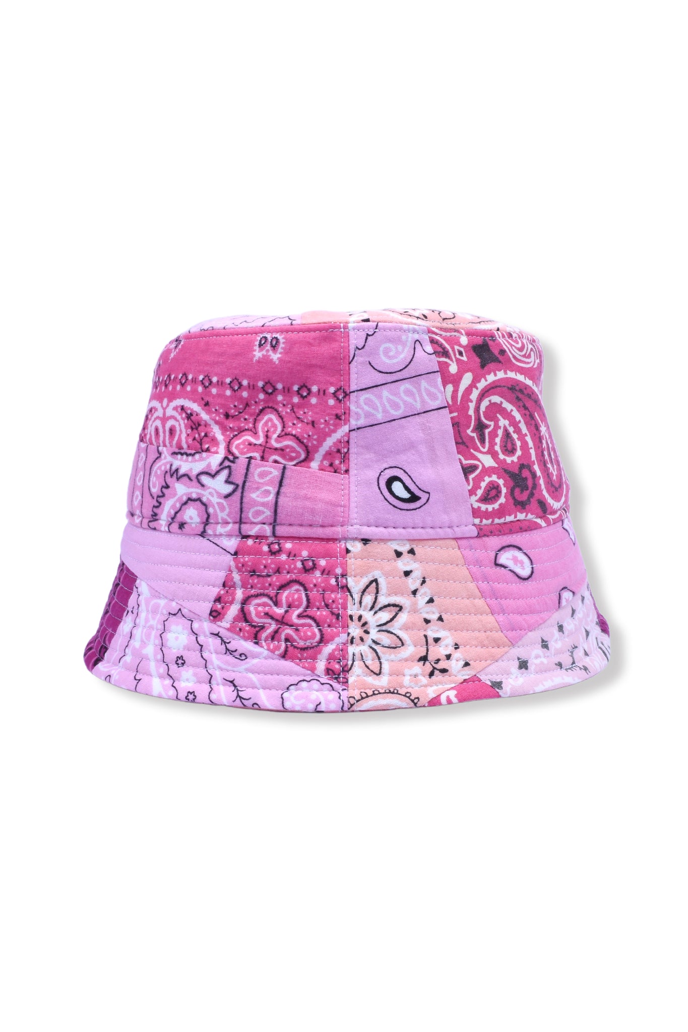 ONE-OFF  BANDANA PATCHWORKED BUCKET HAT/PINK