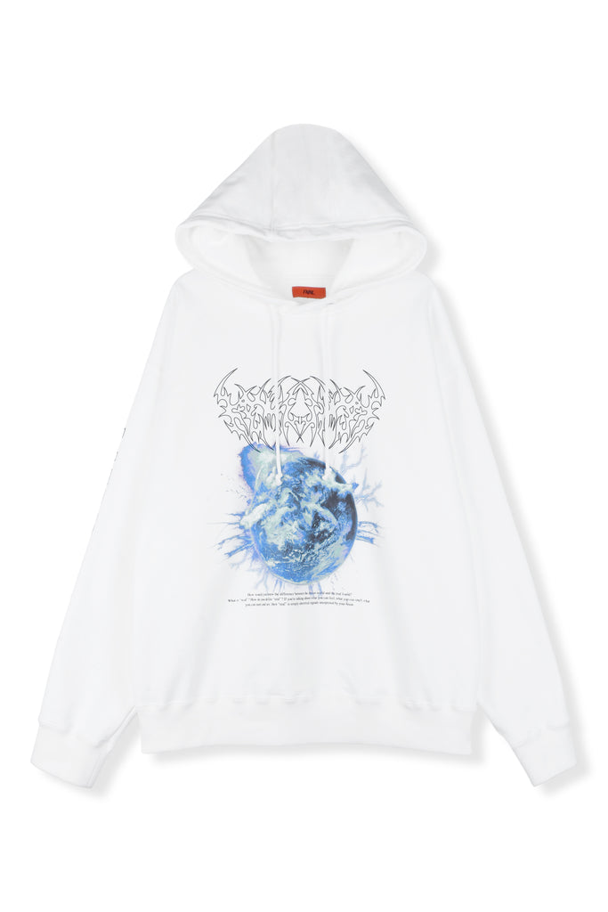 PRINTED HOODIE / WHITE