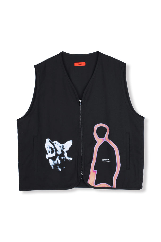 PRINTED ZIP-UP VEST