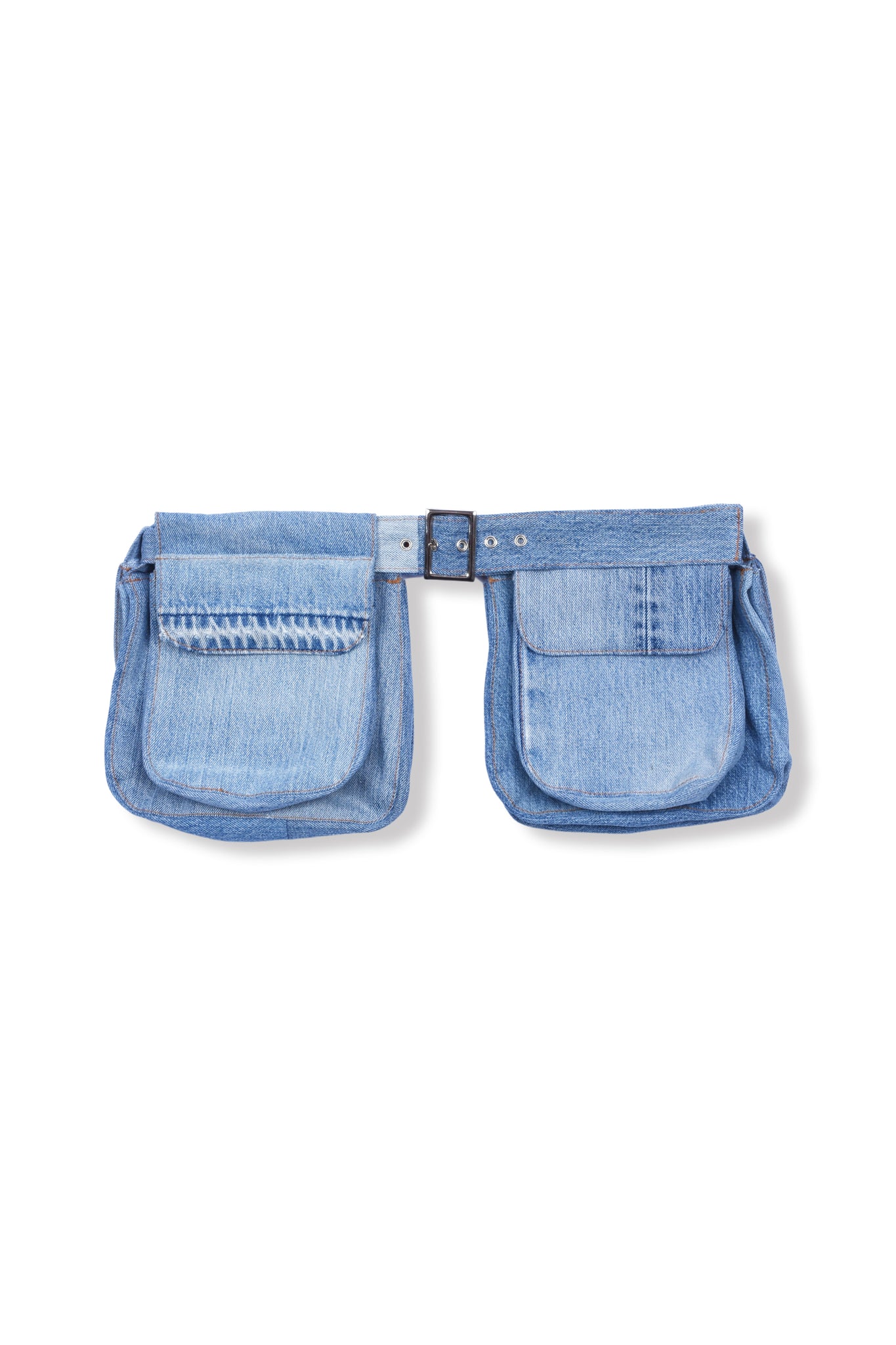 ONE-OFF PATCHWORKED DENIM WEST BAG