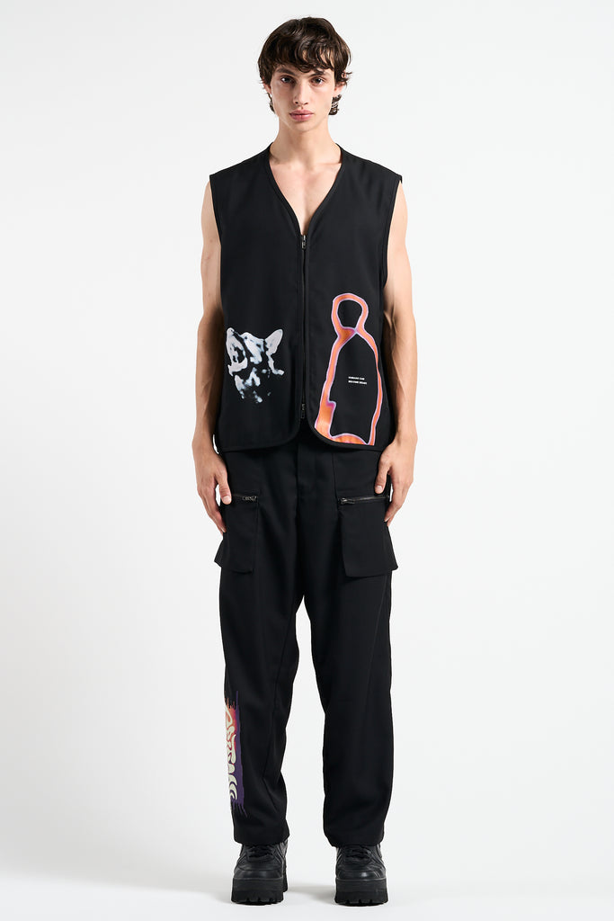 PRINTED ZIP-UP VEST