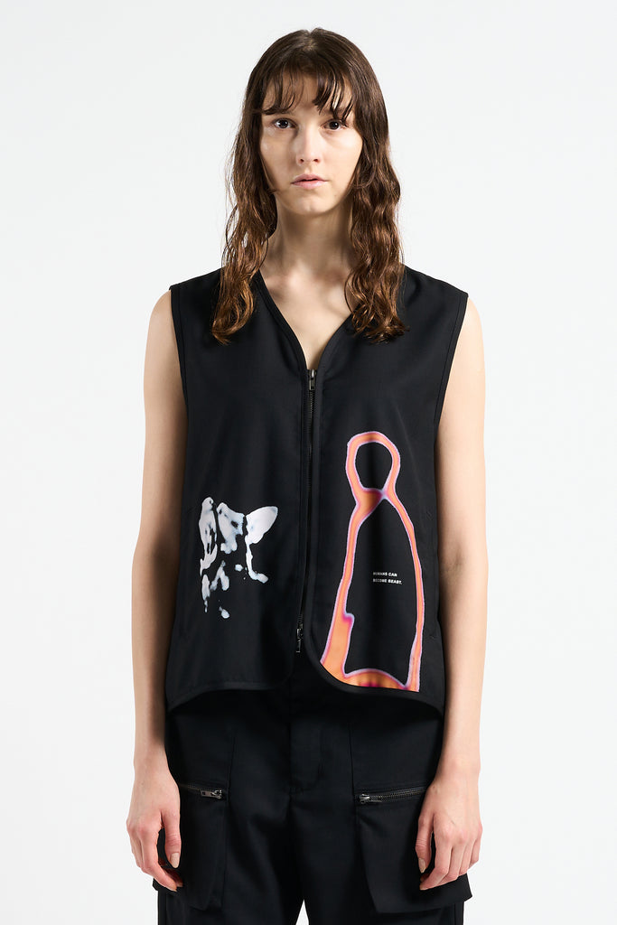 PRINTED ZIP-UP VEST