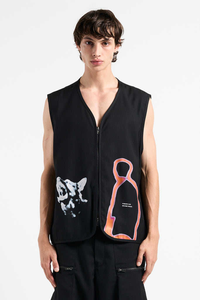 PRINTED ZIP-UP VEST