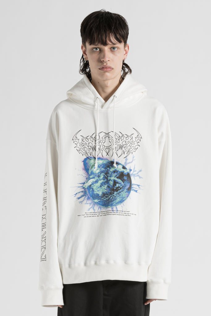 PRINTED HOODIE / WHITE