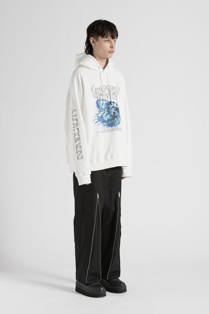 PRINTED HOODIE / WHITE