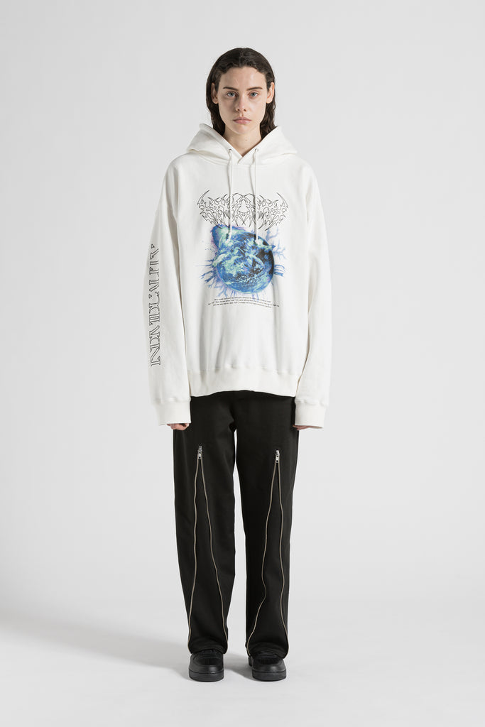PRINTED HOODIE / WHITE