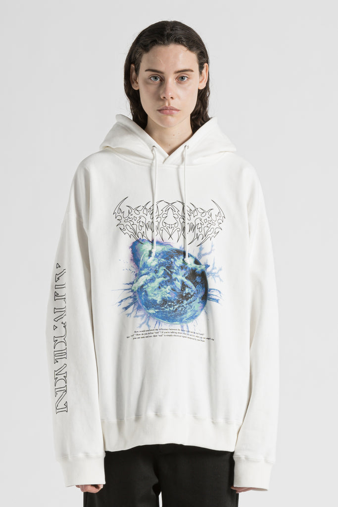 PRINTED HOODIE / WHITE
