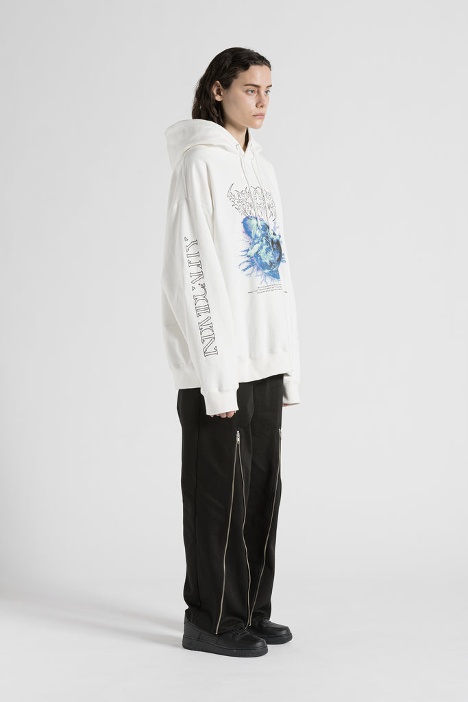 PRINTED HOODIE / WHITE